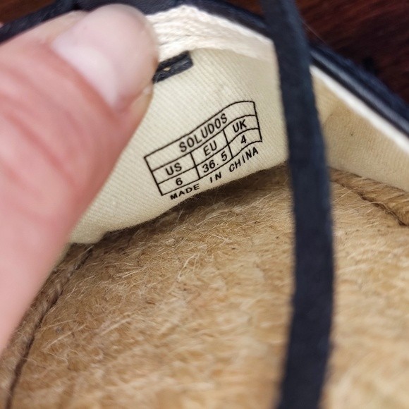 Madewell Soludos Platform Gladiator Sandals Espadrilles in Black Leather Size 6 - Picture 11 of 11